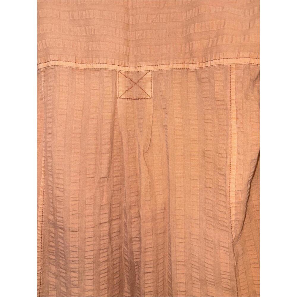 Anthropologie Pilcro Tunic Top Seersucker Button Down Kurti Dark Orange‎ Boho S - Picture 11 of 15